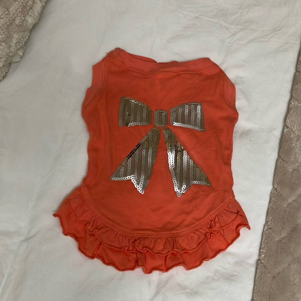 Orange Pet Dress with Sequin Bow (Martha Stewart)